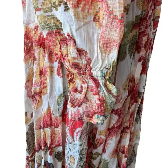 FREE PEOPLE Timeless Tapestry Maxi Dress Handkerchief Hem Boho Large NWT - Picture 10 of 13